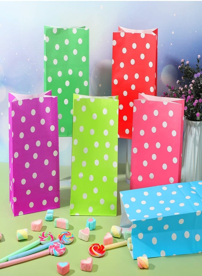 Zhehao 120 Pcs Party Favor Bags Goodie Bags Dot Party Bags Polka Dot Paper Bags 12 Colors Treat Bags Paper Goody Bags Small Gift Bags for Kids Birthday Wedding Supplies, 5.1 x 3.1 x 9.4 Inch, Colorful - Image 3